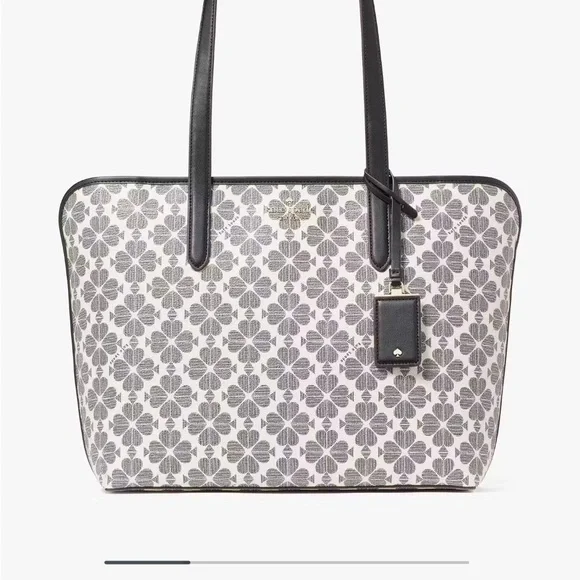 Kate Spade Black and White Floral Tote Bag - Picture 4 of 6